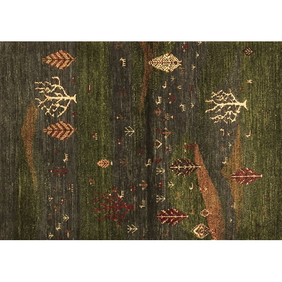 Ahgly Company Indoor Rectangle Abstract Brown Contemporary Area Rugs, 7' x 9'