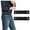 black+black, variant on Elastic Belts for Men Women No Buckle Side Belt 2 Pack,Black