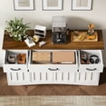 thumbnail image 6 of Coffee Bar with 3 Drawers and 4 Doors, Asofer Sideboard Buffet Cabinet, Modern Kitchen Wood Buffet Table for Dining Room,Retro, 6 of 11