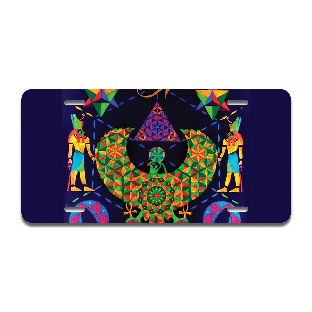 Egyptian Geometry Aluminum License Plate License Plate 12" X 6" Fits
