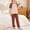 Brown, variant on Girl 2 Piece Outfits Kids Short Sleeve T-Shirts and Elastic Waist Pants Size 2T-15 Matching Set with Pockets Brown