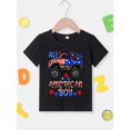 thumbnail image 2 of Patriotic 'All-American Boy' Monster Truck Cotton T-Shirt for Boys - Red, White & Blue Design, Short Sleeve Crew Neck, Perfect for Independence Day & Summer Fun, Youngsters Boy Clothes, PUEMC, 2 of 8