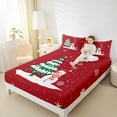 thumbnail image 4 of Castle Fairy Cartoon Snowman 4 Pieces Queen Sheet Sets for Children,Christmas Tree Ultra Soft Flat Sheet,Festival Xmas Queen Fitted Sheet,Ultra Soft Home Decor, 4 of 7