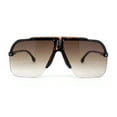 thumbnail image 2 of Mens Rimless Half Rim Oversized Mobster Rectangle Racer Plastic Sunglasses Tortoise - Brown, 2 of 4