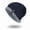 Navy blue, variant on Men Fleece Lined Beanie Neck Warmer Set, Embroidered Swoosh Knit Hat Scarf, Thermal Winter Ski Headwear