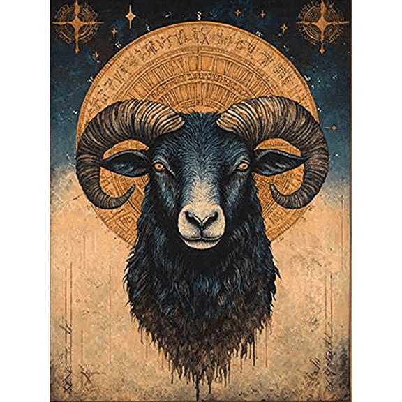 Mystic Ram Canvas Wall Art, Perfect for Living Room, Bedroom, Office, Dining Room, and Hallway Decoration.
