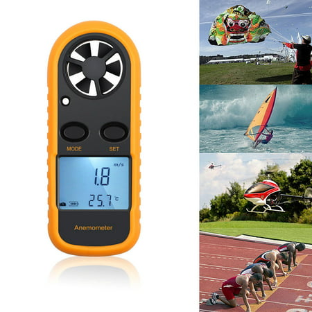 LCD Digital Handheld Anemometer Wind Speed meter thermometer Sailing CE
