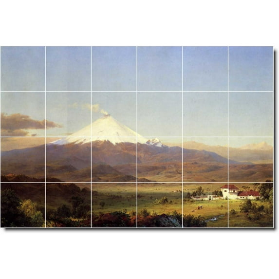 Ceramic Tile Mural-Frederic Church Landscapes Painting 203. 36" w x 24" h using (24) 6 x 6 ceramic tiles