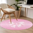 thumbnail image 4 of Valentine's Day Round Area Rug 3Ft Washable Small Circle Rugs for Kitchen Entryway, Pink Bowknot Ribbon Modern Mother's Day Non-Slip Carpet Floor Mats Indoor Outdoor Carpet Runner Home Decor, 4 of 8