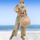 thumbnail image 1 of Monos De Mujer Mono de gasa con estampado floral Mamelucos casuales de una pieza para el trabajo (Caqui S) Cgtredaw para Mujer Caqui T L, 1 of 1