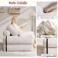 thumbnail image 3 of Mr IRONSTONE 3 in 1 Folding Sofa Bed, Convertible Sleeper Chair with Pillow, Corduroy Memory Foam Floor Sofa Lounge Chair for Living Room Dorm, White, 3 of 8