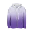 thumbnail image 6 of ZUKMRJPC Women's Zip Up Hoodie Long Sleeve Gradient Color Knitted Cotton Outwear Fall Winter Lightweight Hooded Sweatshirt with Pockets, 6 of 7