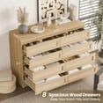 thumbnail image 3 of QinaQin Commode à 8 Tiroirs en Rotin de 47 Pouces, Commode Moderne Style Ferme et Meuble Télé pour Chambre, 3 of 6