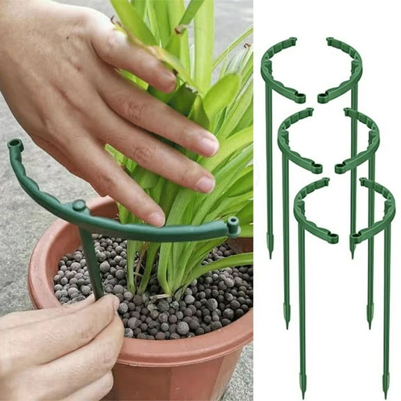 Travelwant 6Pcs Plant Support Stakes, Metal Garden Plant Stake, Green Half Round Plant Support Ring, Plant Cage, Plant Support for Peony, Tomato, Rose, Vine