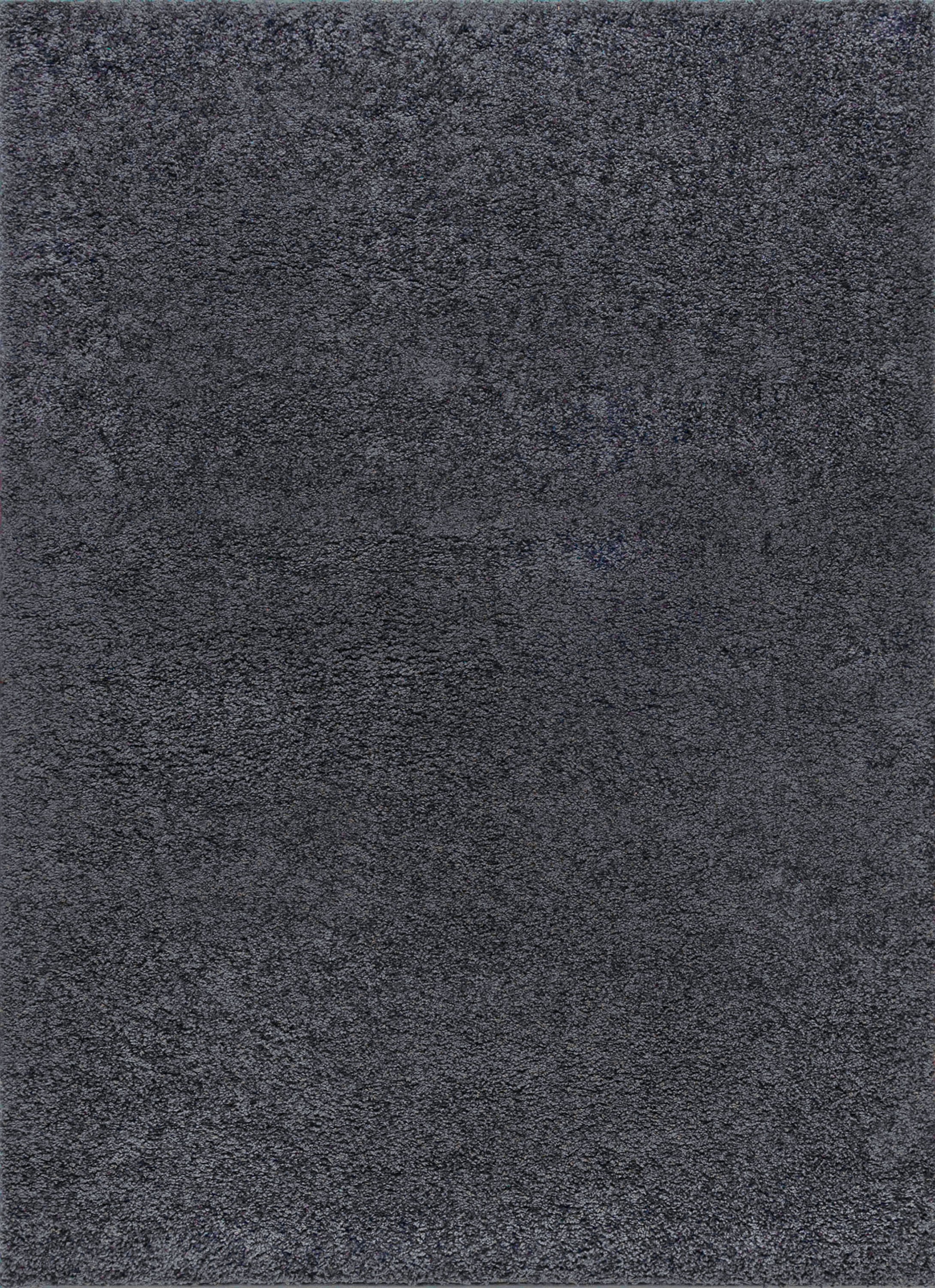 Shag 5x8 Area Rug Thick (5'3'' x 7') Solid Charcoal Living Room Easy to Clean