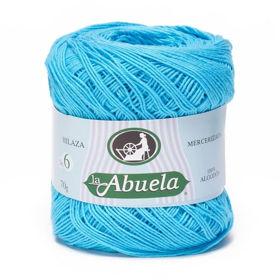 ABUELA NO.6 [70grs] by Omega - Soft Yarn 100% Mercerized Cotton Yarn - Color 19-Turquoise 533