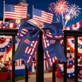thumbnail image 6 of Patriotic Ribbon Wired, Red White Blue Star, Stripe & Plaid 4th of July Ribbon for Anniversary Decor, Independence Day & Memorial Day Crafts, Khaki, 6 of 9
