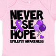 thumbnail image 4 of Inktastic Never Lose Hope Epilepsy Awareness with Balloons and Purple Ribbon Boys or Girls Baby Bodysuit, 4 of 5