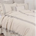 thumbnail image 2 of Piper Classics Market Place Gray Grain Sack Stripe Queen Duvet Cover, 2 of 7