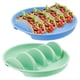 thumbnail image 1 of Juego de 2 platos de silicona para tacos, ideales para cenas y fiestas familiares sin complicaciones. Bandeja apta para microondas y horno. Capacidad para 4 tacos cada una., 1 of 5