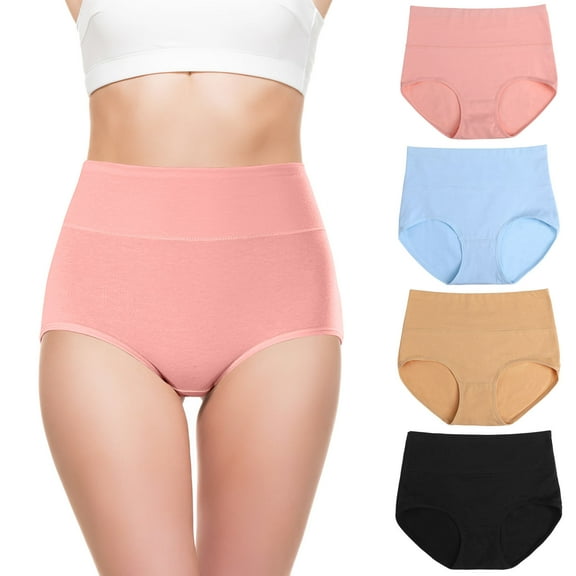 LOLIPPYY 4Pcs Female Underpants Assorted Colors Soft Breathable Material Everyday Wear