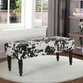 thumbnail image 2 of Joveco 39' Mid Century Modern Bench - End of Bed & Dining Bench Ottoman with Rivet - Upholstered Small Bed & Coffee Table Ottoman for Bedroom, Entryway & Living Room (Black Milk Cow), 2 of 17