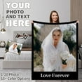 thumbnail image 3 of Custom Blanket with Photos Text, Personalized Photo Collage Flannel Throw Blanket Customized Gifts for Dad Mom Boyfriend Girlfriend Birthday Valentines Day Christmas Blankets, 3 of 5