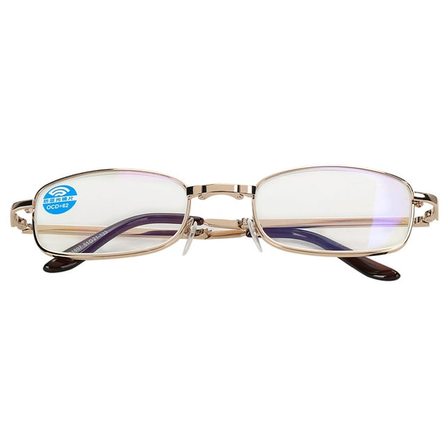Gafas De Presbicia Plegables Con Bloqueo De Luz Azul, Gafas De Lectura Antifatiga Para Hombres Y Mujeres+marco Dorado 150