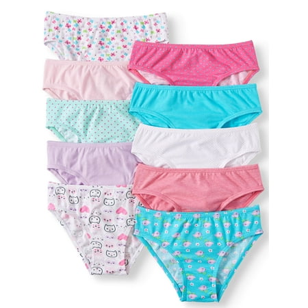 Wonder Nation Cotton/Spandex, Super Comfortable- Hipster Panties, 10-pack (Toddler Girls)