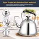 thumbnail image 5 of Tetera de té de acero inoxidable para estufa con mango plegable resistente al calor, acabado de espejo, 2 litros, 5 of 5