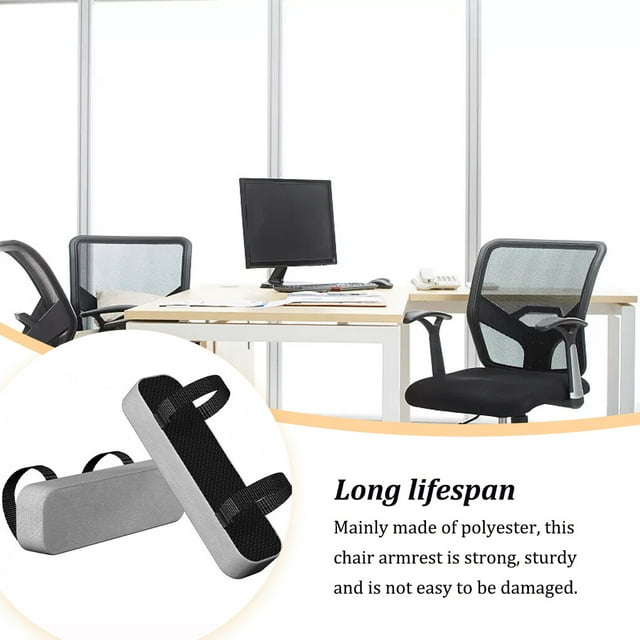 1 Pair Home Chair Armrest Portable Replacement Soft Breathable Adjustable Computer Stool Arm Elbow Support Cushion Arms Rest Pad Pillow Cover Grey