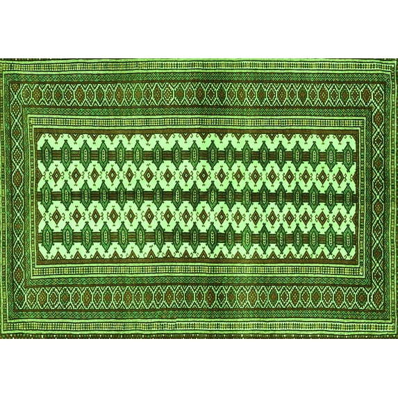Ahgly Company Indoor Rectangle Southwestern Green Country Area Rugs, 7' x 9'