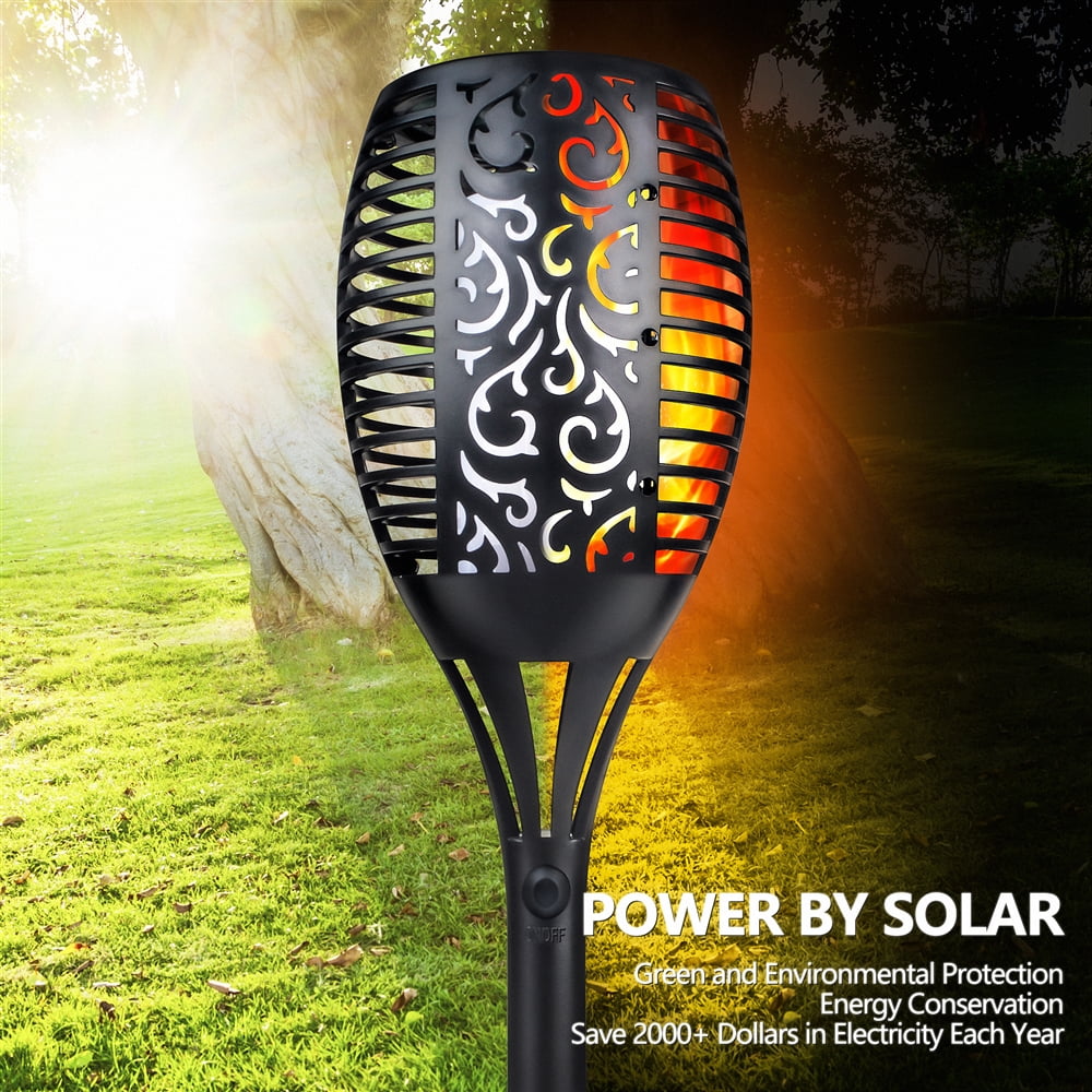 Upgraded 96LED Solar Torch Light Outdoor,4pcs Solar Torch Lights with