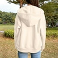 thumbnail image 4 of Beige Hoodies for Women, Polyester Zipper Hoodies for Women, M Pocket Hoodie, Women'S Zip Up Hoodies Oversized Solid Color Sweatshirt with Pocket Casual Long Sleeve Fall Jackets, 4 of 6