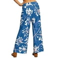 thumbnail image 4 of Xuanfei Women Floral Print Wide Leg Drawstring Tie Waist Long Pants, 4 of 7