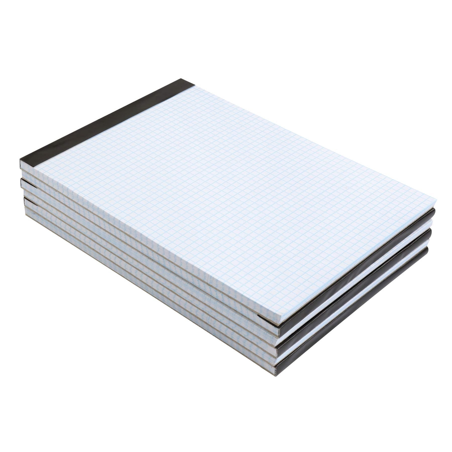 Quad-Ruled Graph Paper Pad with Sturdy Back, Perforated, 8.5" x 11.75", White, 100 Sheets/Pad, 2-Pack