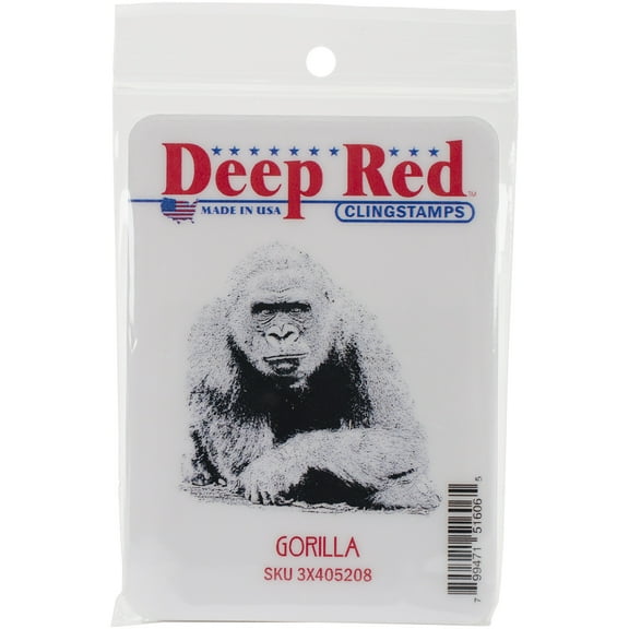 Deep Red Stamps Gorilla Rubber Cling Stamp 1.8 x 2 inches.