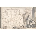 thumbnail image 3 of Jan Goeree 24x16 Black Modern Framed Museum Art Print Titled - Map of Ancient Rome Illustrating Major Monuments and the Seven Hills (Before 1704), 3 of 5