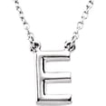 thumbnail image 1 of Precious Stars Unisex Sterling Silver Block Font E Initial Necklace, 1 of 2