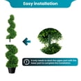 thumbnail image 2 of Artificial Boxwood Spiral Topiary,Topiary Trees 4 Ft Tall With Realistic PVC Leaves,Replaceable Leaves For Long Lasting Green,Boxwood Topiary For Front Porch Or Balcony,2 Pack, 2 of 8