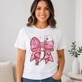 thumbnail image 2 of Nurse Bow Stethoscope Graphic T-Shirt, Unisex Classic Fit Tee, 2 of 9