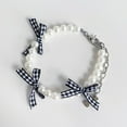 thumbnail image 6 of NIBOLOG Pet Faux Pearl Necklace Dog Bowknot Collar Non-Fading Comfortable Fit Adjustable Size Wedding Jewelry for Dogs Cats, 6 of 8