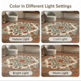 thumbnail image 7 of ODIKA 9'x12' Washable Area Rug Vinyl Orange Aged Botanical Mirrored Panel Details Bedside Sunflower for Master Suite, California King, Under Bed, Non-Shedding, Easy Care, 7 of 7