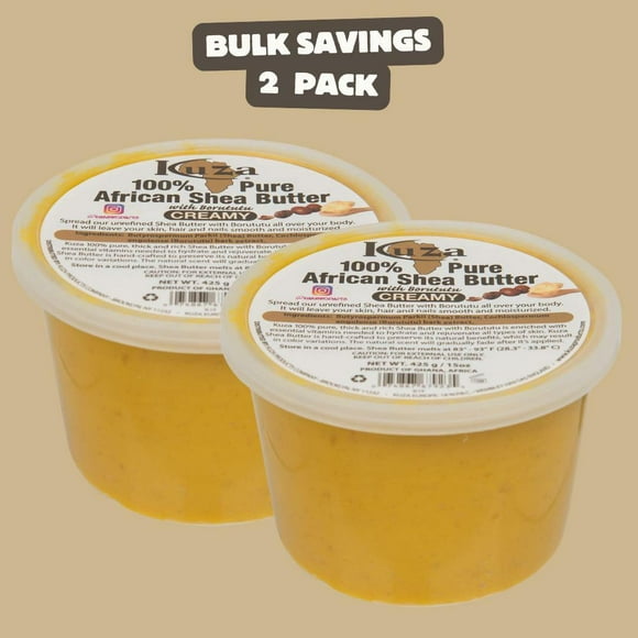 Kuza Crème au Beurre de Karité Africain 100 % 15 OZ par Kuza (2 Pack)
