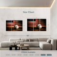 thumbnail image 3 of Elephant Stock Baseball American Flag Wall Art - Horizontal Multi Panel Canvas - Living Room Wall Decor - Sports Multi Panel - Brown And Red Decor - 74" x 48", 3 of 4