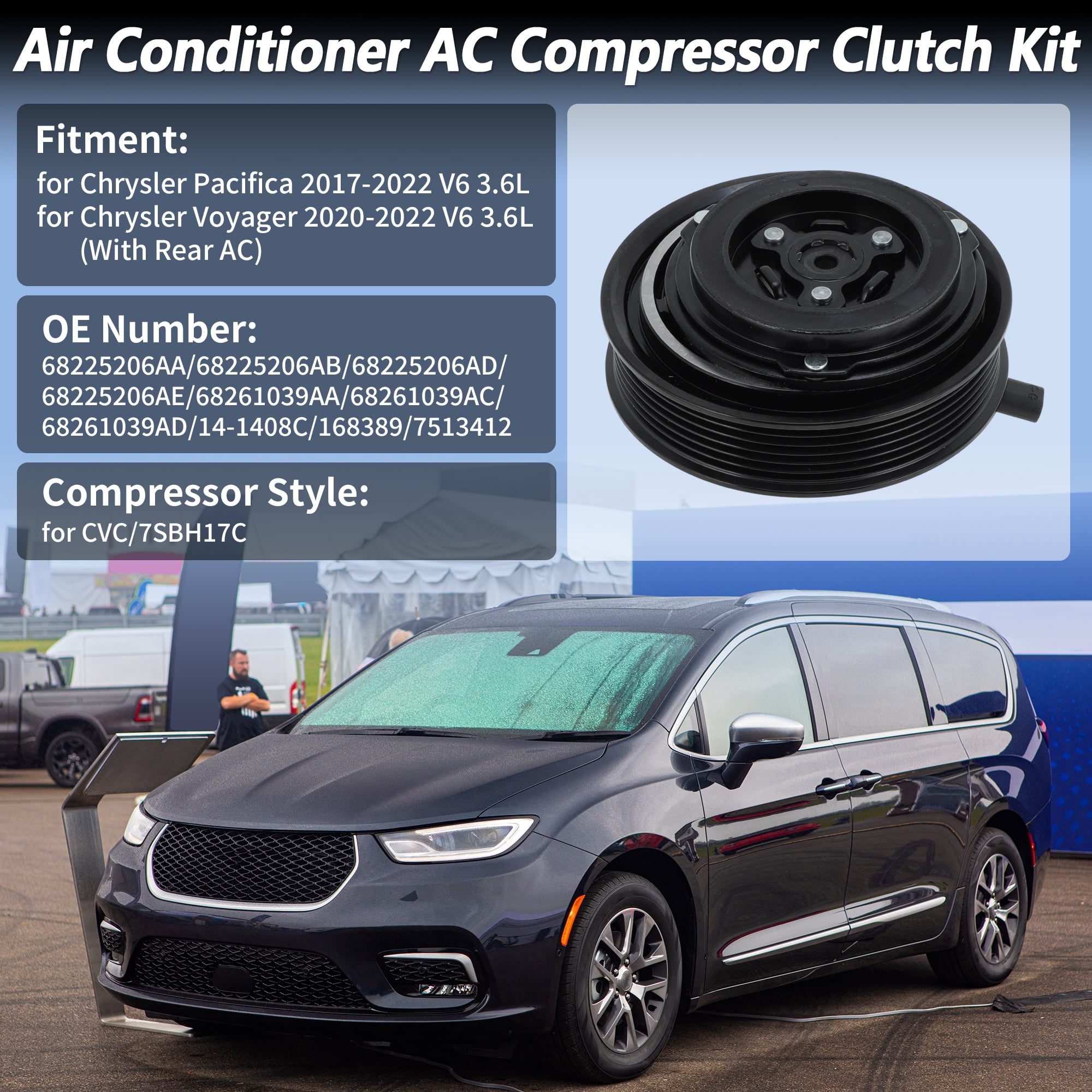 Unique Bargains AC Compressor Clutch Kit for Chrysler Pacifica 2017-2022