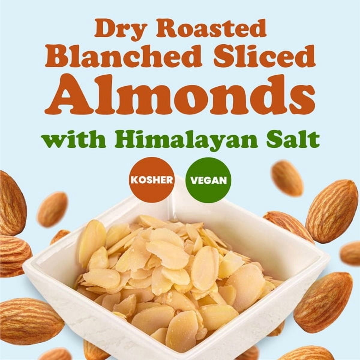 Dry Roasted Blanched Sliced Almonds with Himalayan Salt, 3 Pounds – Perfectly Oven Toasted for Maximum Flavor, Lightly salted, No Oil Added, Vegan, Kosher, Bulk – by Food to Live