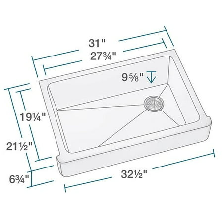 Cast Iron Porcelain Sink - MR Direct Cast Iron 33'' x 22'' Farmhouse Kitchen Sink