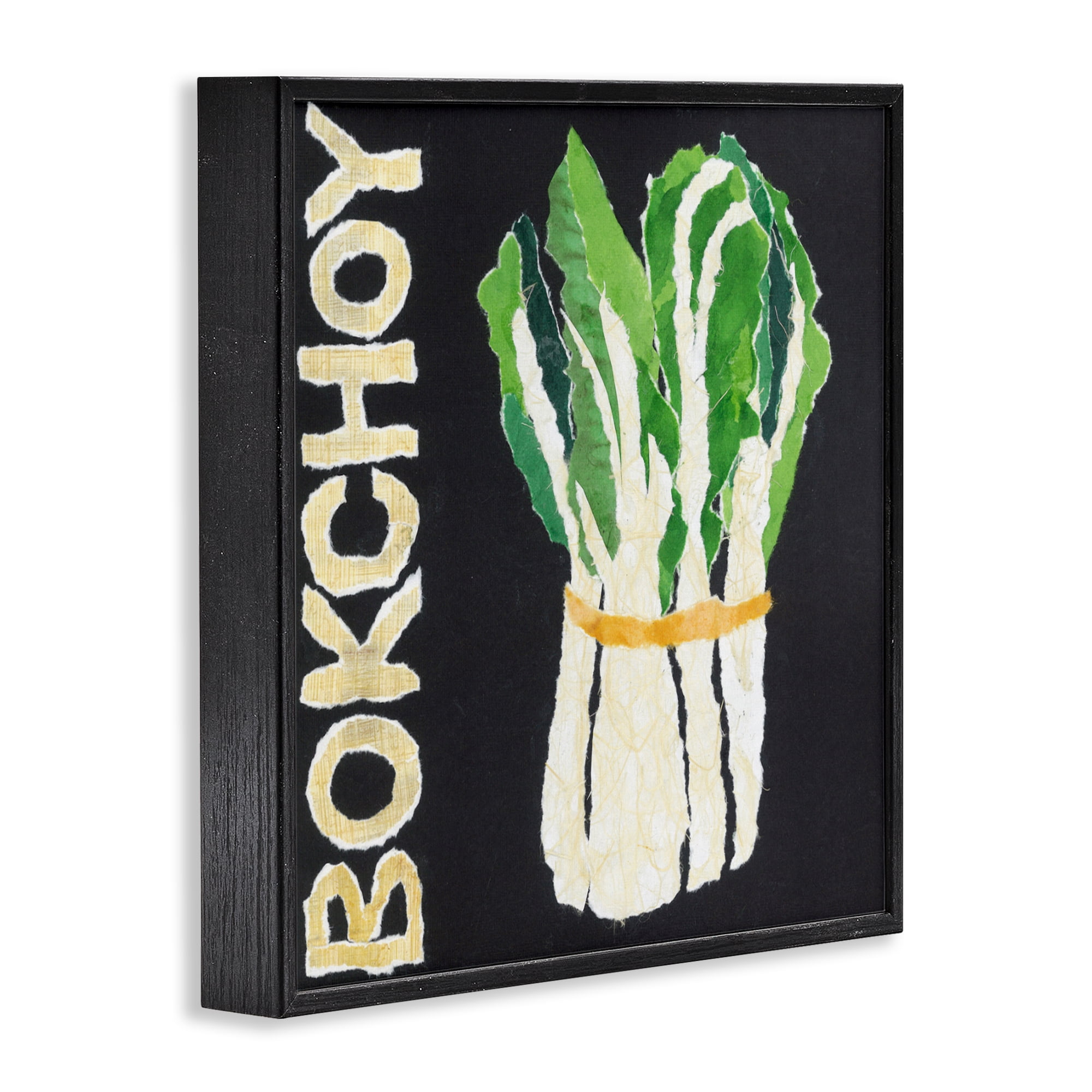 Stupell Industries Bok Choy Leafy Vegetable Black Framed Giclee Art, design by Nancy Overton