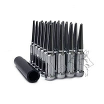24Pc 7/16-20 Chrome Spline Spike Lug Nuts For Chevy GMC Blazer K10 K5 Suburban